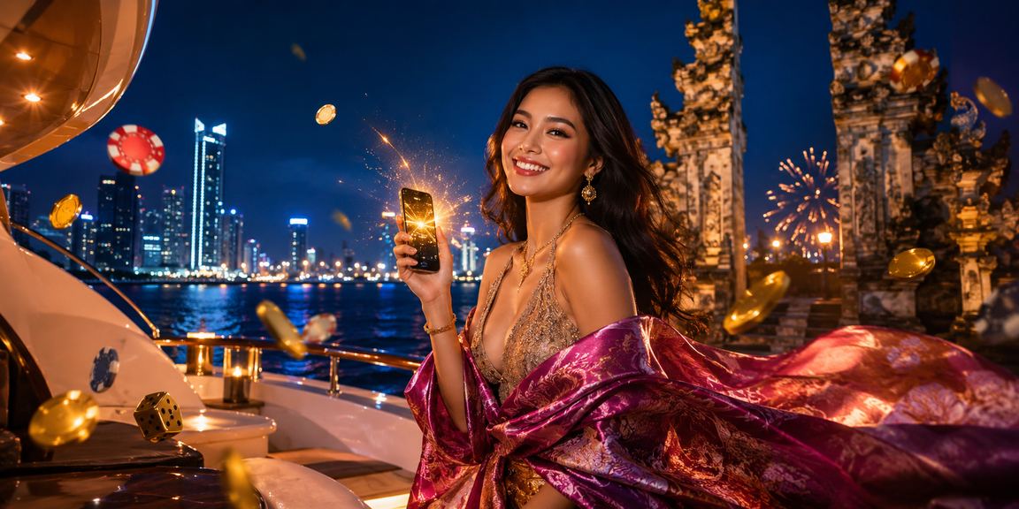 Aplikasi kasino dengan tema festival berwarna-warni dan promosi spesial